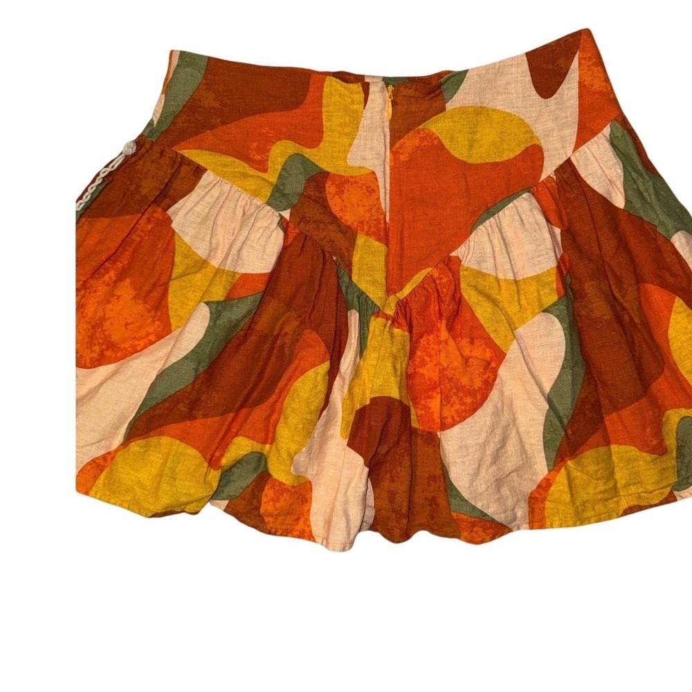 Mini Skirt in Orange Abstract Print - Picture 7 of 10